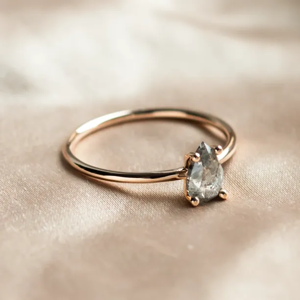 Pear salt and pepper diamond ring ELIZA Image