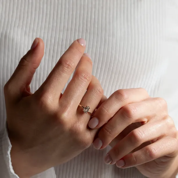 Pear salt and pepper diamond ring ELIZA Image