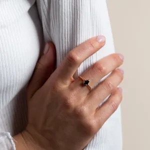 Green lab grown pear diamond engagement ring ALESSA Thumbnail