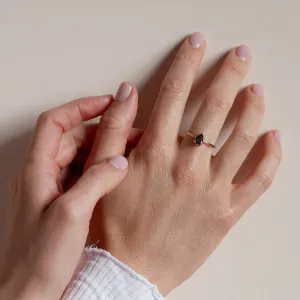 Green lab grown pear diamond engagement ring ALESSA Thumbnail