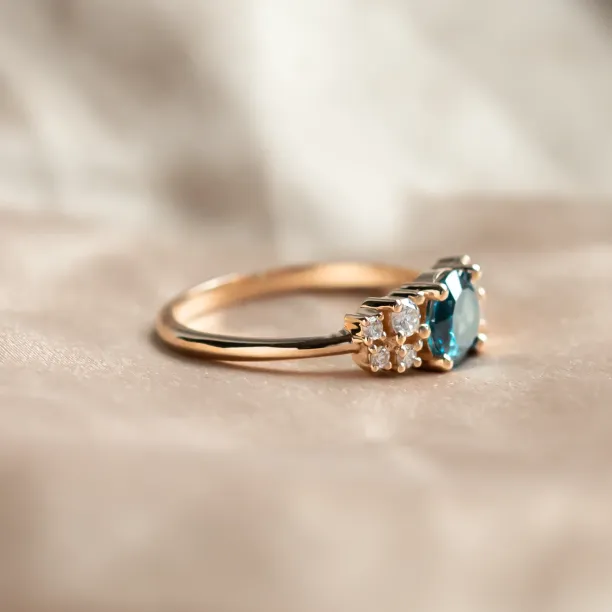 Lab crated diamond luxurious cluster ring CARINA Image