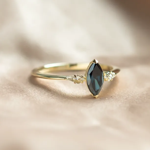 Lab created blue diamond ring ADINA Image