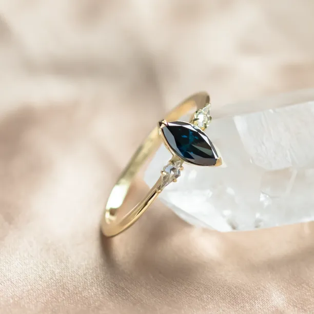 Lab created blue diamond ring ADINA Image