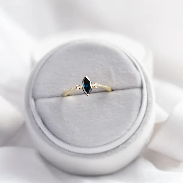 Lab created blue diamond ring ADINA Image