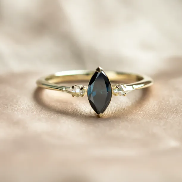 Lab created blue diamond ring ADINA Image