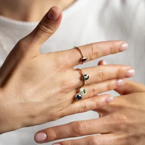 Halo teal sapphire &amp; diamond ring ZARIA Thumbnail