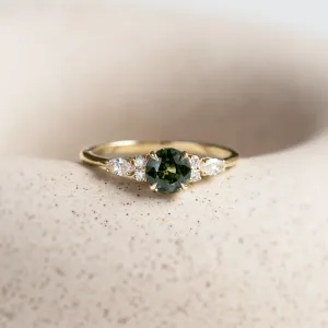 Natural green sapphire and diamond engagement ring MAIDEN Thumbnail