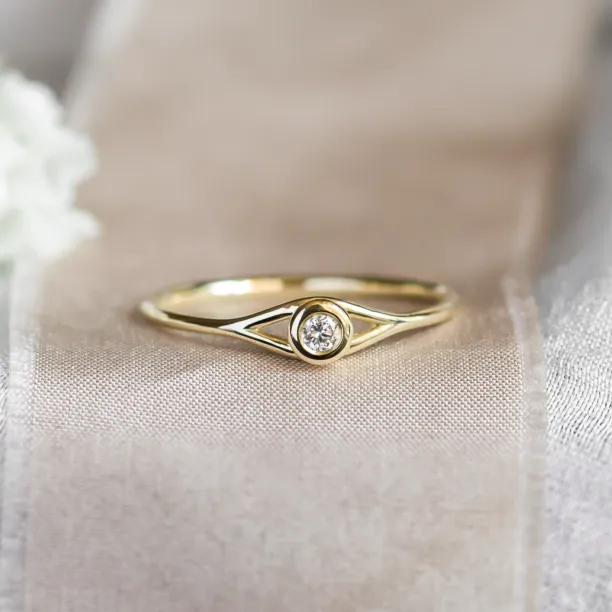 Gold lab-grown diamond engagement ring INN Image