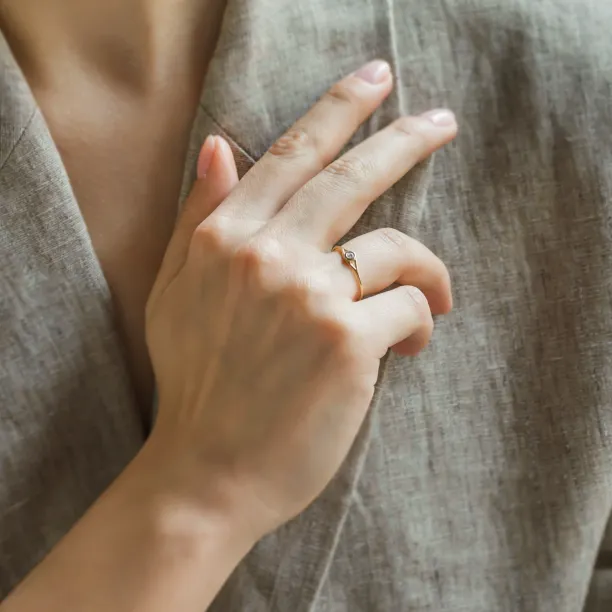 Gold lab-grown diamond engagement ring INN Image