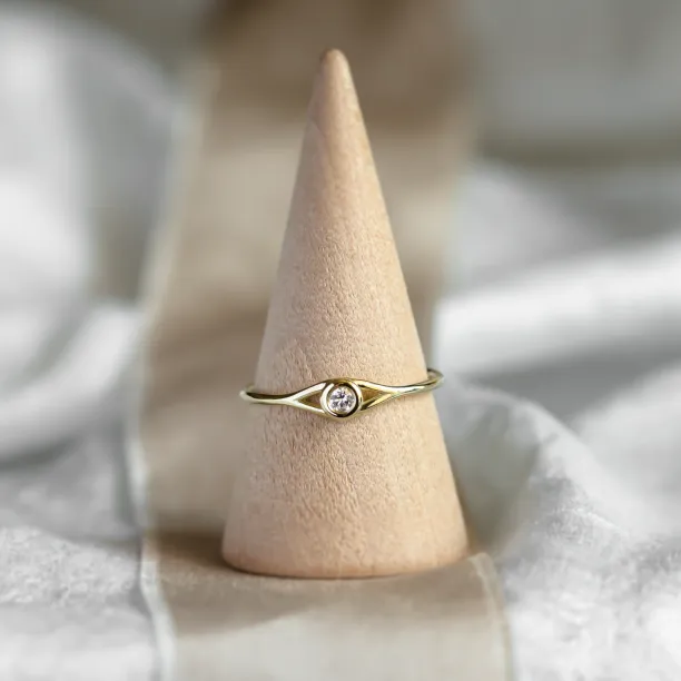Gold lab-grown diamond engagement ring INN Image