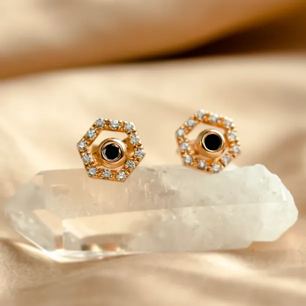 Lab-grown diamond earrings with interchangeable gemstones KYLE Image