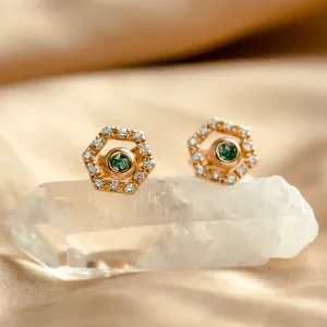 Lab-grown diamond earrings with interchangeable gemstones KYLE Thumbnail
