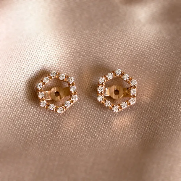 Lab-grown diamond earrings with interchangeable gemstones KYLE Image