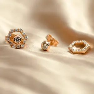 Lab-grown diamond earrings with interchangeable gemstones KYLE Thumbnail