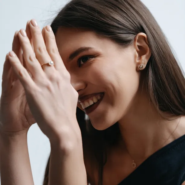 Lab-grown diamond earrings with interchangeable gemstones KYLE Image