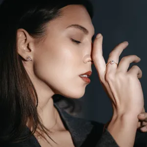 Lab-grown diamond earrings with interchangeable gemstones KYLE Thumbnail