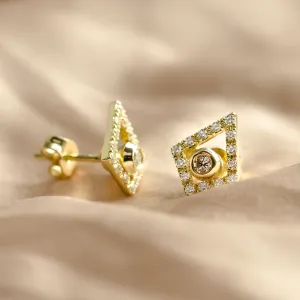 Lab-grown diamond kite earrings with removable gemstone JAY Thumbnail