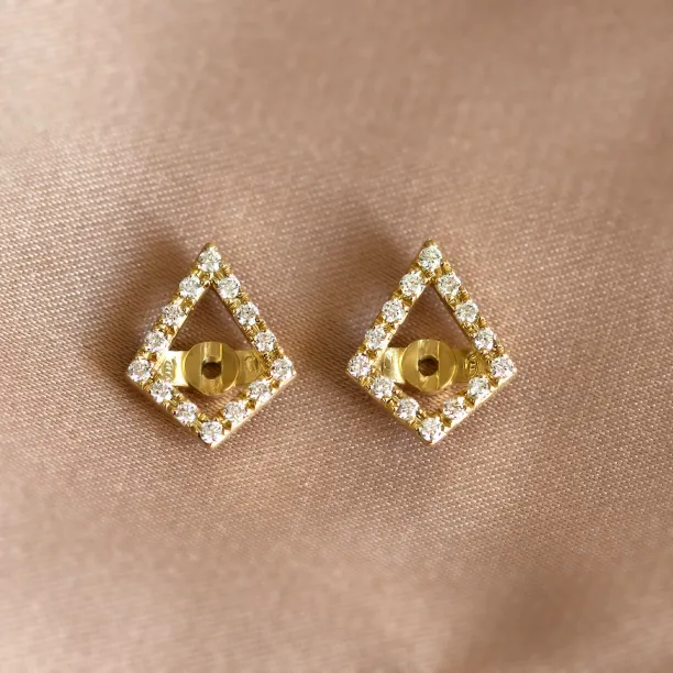 Lab-grown diamond kite earrings with removable gemstone JAY Image