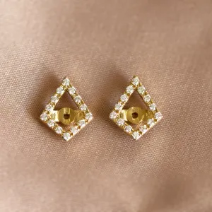 Lab-grown diamond kite earrings with removable gemstone JAY Thumbnail