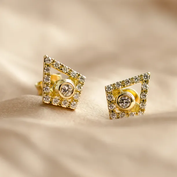 Lab-grown diamond kite earrings with removable gemstone JAY Image