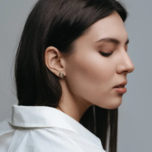 Modular gold kite earrings with gemstones KAYLEE Image