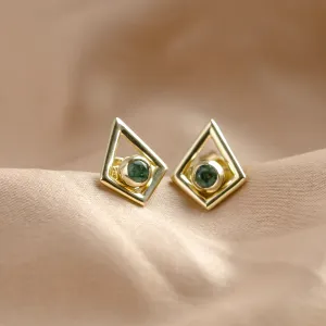 Modular gold kite earrings with gemstones KAYLEE Thumbnail