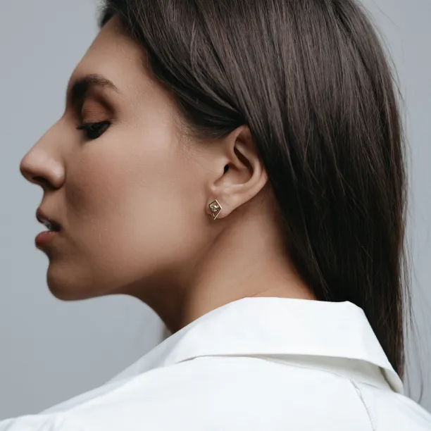 Modular gold kite earrings with gemstones KAYLEE Image