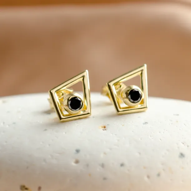 Modular gold kite earrings with gemstones KAYLEE Image