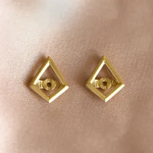 Modular gold kite earrings with gemstones KAYLEE Thumbnail