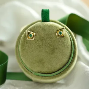 Modular gold kite earrings with gemstones KAYLEE Thumbnail