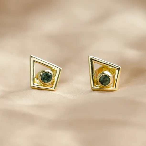 Modular gold kite earrings with gemstones KAYLEE Image