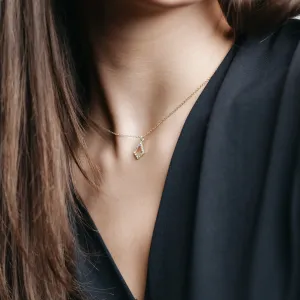 Gold necklace with lab-grown diamond kite pendant HEATHER