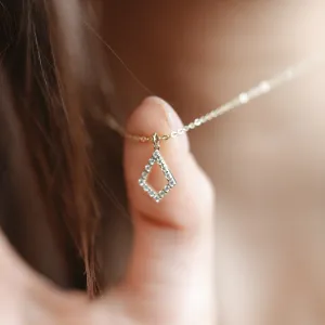 Gold necklace with lab-grown diamond kite pendant HEATHER Thumbnail
