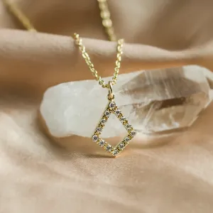 Gold necklace with lab-grown diamond kite pendant HEATHER Thumbnail