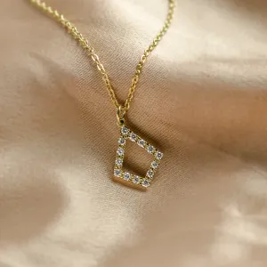 Gold necklace with lab-grown diamond kite pendant HEATHER Thumbnail