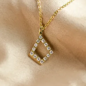 Gold necklace with lab-grown diamond kite pendant HEATHER