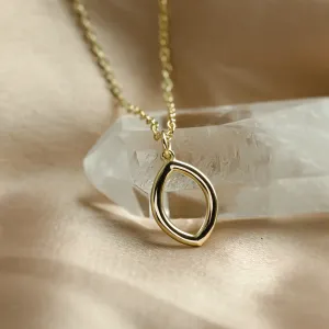 Open marquise shape pendant and necklace HILARY Thumbnail