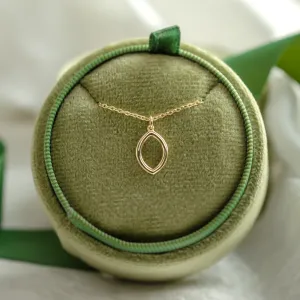 Open marquise shape pendant and necklace HILARY Thumbnail