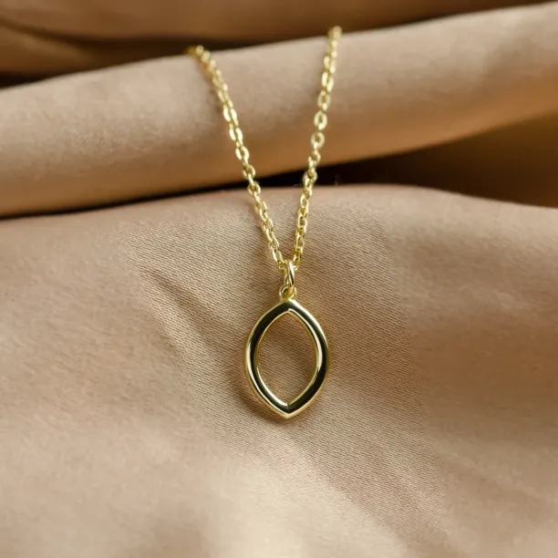 Open marquise shape pendant and necklace HILARY Image