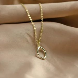 Open marquise shape pendant and necklace HILARY Thumbnail