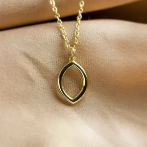 Open marquise shape pendant and necklace HILARY