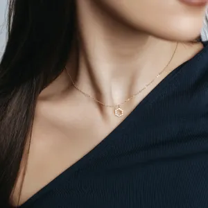 Elegant hexagon lab-grown diamond necklace MARION Thumbnail