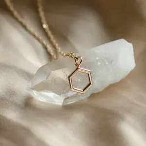 Gold hexagon necklace MEGAN Thumbnail