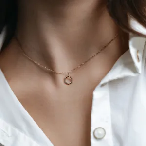 Gold hexagon necklace MEGAN Thumbnail