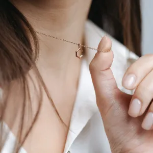 Gold hexagon necklace MEGAN Thumbnail