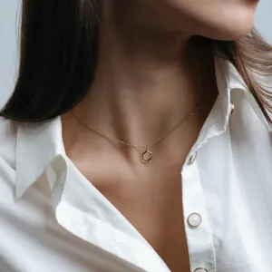 Gold hexagon necklace MEGAN Thumbnail
