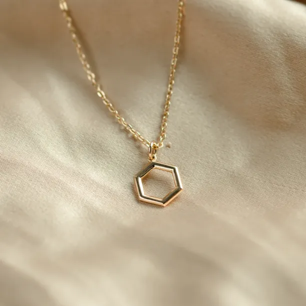 Gold hexagon necklace MEGAN Image