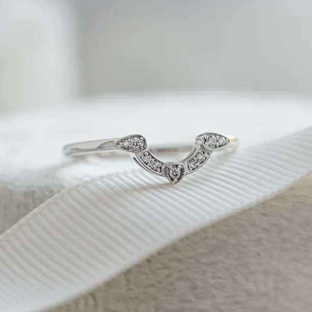 Moss agate and diamonds engagement ring set BRISTOL Image