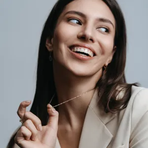 Beautiful moss agate and diamond earrings ROYA Thumbnail