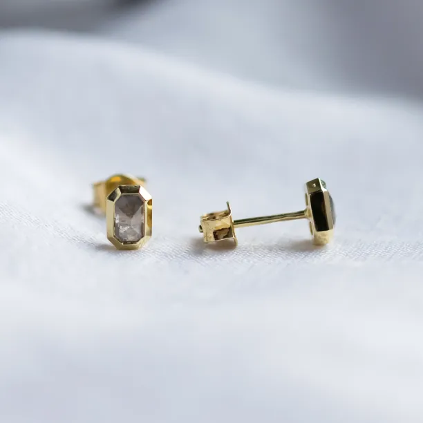 Salt and pepper diamond stud earrings NYLA Image